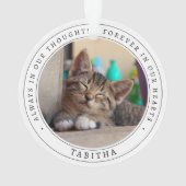 シンプルな追悼メモリアル 猫 ペット 写真 オーナメント (裏面)