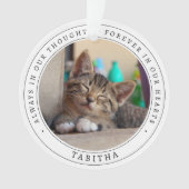 シンプルな追悼メモリアル 猫 ペット 写真 オーナメント (正面)