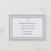 シンプルな追悼感謝カード(テクスチャ付き) 招待状 (正面/裏面)