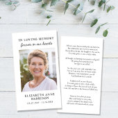 シンプルな追悼葬儀写真祈りカード