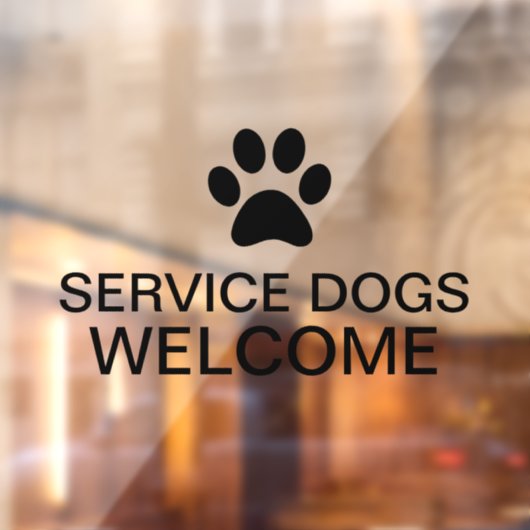 シンプルな透明ステッカー 犬も歓迎 ガラス用 ウィンドウサイン (シート2)