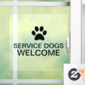 シンプルな透明ステッカー 犬も歓迎 ガラス用 ウィンドウサイン (ホーム)