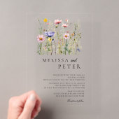 シンプルな野の花の結婚式 アクリル招待状 (インサイチュ (ポータブル))