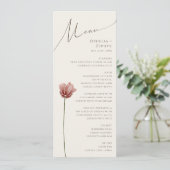 シンプルな野の花 | ベージュの結婚式ディナー メニュー (スタンド正面)