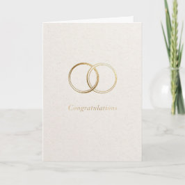 シンプルな金の指輪 おめでとう 結婚式の日 カード