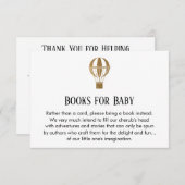 シンプルな金ゴールドのグリッターの熱気の気球の本の要求 招待状 (正面/裏面)