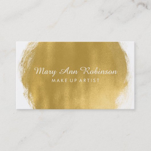 シンプルな金ゴールドのペンキの一見は芸術家を構成します 名刺 (正面)