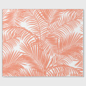 シンプルな金ゴールドの熱帯珊瑚のシックなヤシの木の花柄 ラッピングペーパー (フラット)