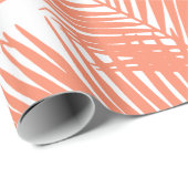 シンプルな金ゴールドの熱帯珊瑚のシックなヤシの木の花柄 ラッピングペーパー (ロールコーナー)