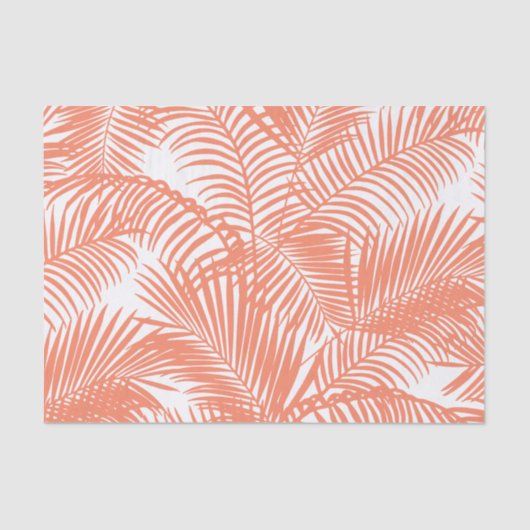 シンプルな金ゴールドの熱帯珊瑚のシックなヤシの木の花柄 薄葉紙 (正面)