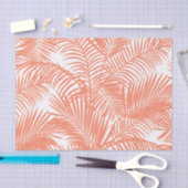 シンプルな金ゴールドの熱帯珊瑚のシックなヤシの木の花柄 薄葉紙 (クラフト)