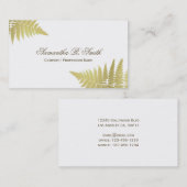 シンプルな金ゴールドシダのエレガントな森林デザイン 名刺 (正面/裏面)