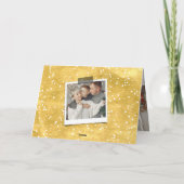 シンプルな金ゴールドホイルは書道の原稿の写真を元気づけます シーズンカード (裏面)