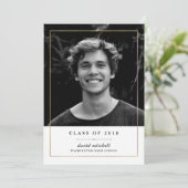 シンプルな金フレーム|の写真の卒業パーティー 招待状 (スタンド正面)