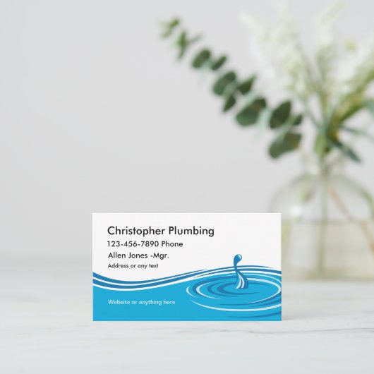 シンプルな鉛管工 名刺 (スタンド正面)