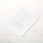 シンプルな銀箔ウェディング 箔招待状 (回転した状態)