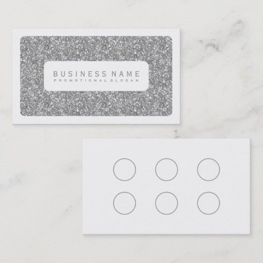 シンプルな銀製のグリッターのロイヤリティカード ロイヤリティカード (正面/裏面)