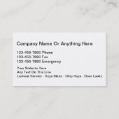 シンプルな錠前屋の名刺 名刺 (裏面)