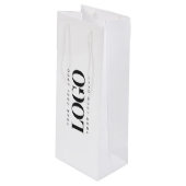 シンプルな長方形のビジネス ロゴを追加 - ミニマル デザイン ワインギフトバッグ (正面アングル)