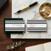 シンプルな雌鳥の黒と白のストライプ 幾何学模様 名刺