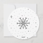 シンプルな雪の結晶のクリスマス ホリデーカード シーズンカード (裏面)