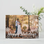 シンプルな雪の結晶のハッピーカード シーズンカード (スタンド正面)