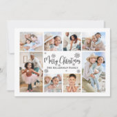 シンプルな雪の結晶の写真コラージュ　メリークリスマス シーズンカード (正面)