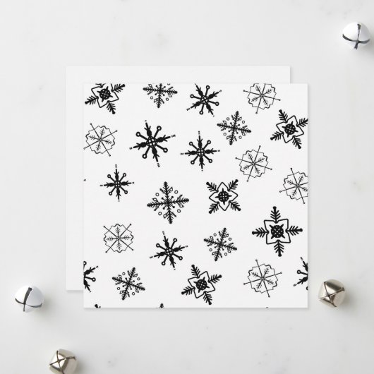シンプルな雪の結晶 クリスマス (正面/裏面インサイチュ)