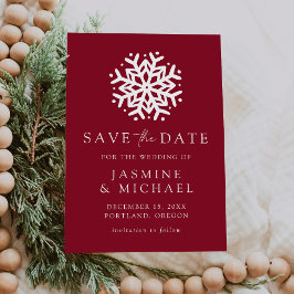 シンプルな雪の結晶 ブルゴーニュ セーブザデート