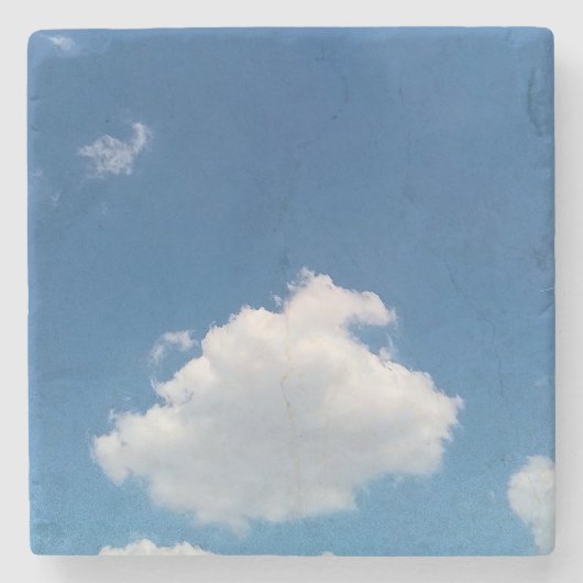 シンプルな雲 ストーンコースター (正面)