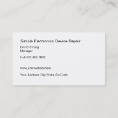 シンプルな電子工学修理名刺 名刺 (裏面)