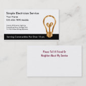 シンプルな電気技師の名刺 名刺 (正面/裏面)