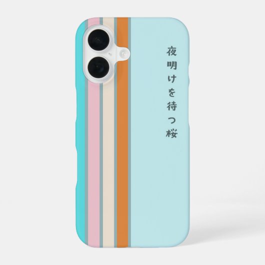 シンプルな青いケース iPhone 16ケース (裏面)