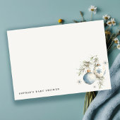 シンプルな青い冬のクリスマス男の子ベビーシャワー ノートカード