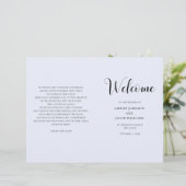 シンプルな青い結婚式。タイポグラフィープログラムフォールド (スタンド正面)