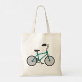 シンプルな青い自転車 レトロバイク トートバッグ (裏面)