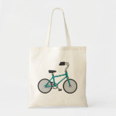 シンプルな青い自転車 レトロバイク トートバッグ (正面)