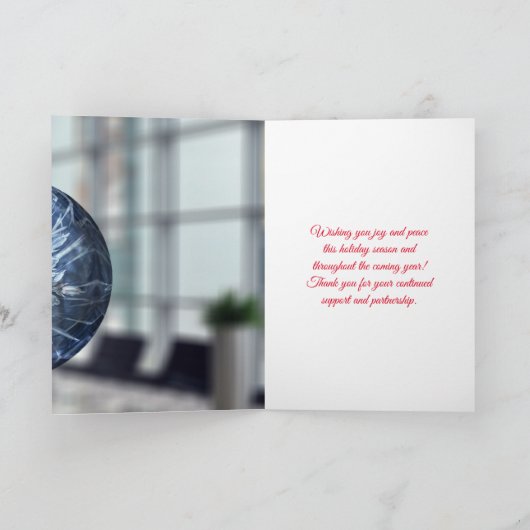 シンプルな青い装飾とオフィススペースの会社 シーズンカード (内部)