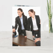 シンプルな青い装飾とオフィススペースの会社 ホ シーズンカード (裏面)