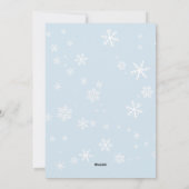 シンプルな青い雪の結晶のクリスマスカード シーズンカード (裏面)