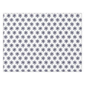 シンプルな青い雪の結晶模様のクリスマス ホリデー テーブルクロス (正面(横))