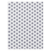 シンプルな青い雪の結晶模様のクリスマス ホリデー テーブルクロス (正面)