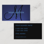 シンプルな青はカスタムな名刺モノグラムの衰退します 名刺 (正面/裏面)