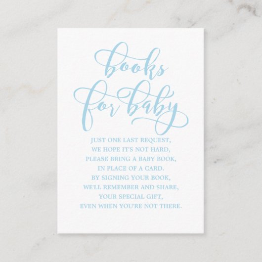 シンプルな青色児のシャワーのエンクロージャの本の要求 エンクロージャーカード (正面)