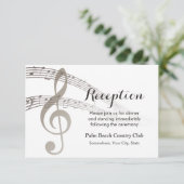 シンプルな音楽の音符を使った結婚式の披露宴 エンクロージャーカード (スタンド正面)