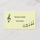 シンプルな音楽クレフ、音符記号のノートの白黒一般的 名刺 (裏面)