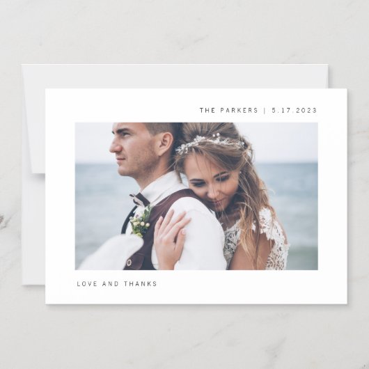 シンプルな願い | フォト ウェディング サンクス マグネット招待状 (正面)