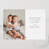 シンプルな願い | ミニマルな2枚の写真 箔シーズンカード (裏面)