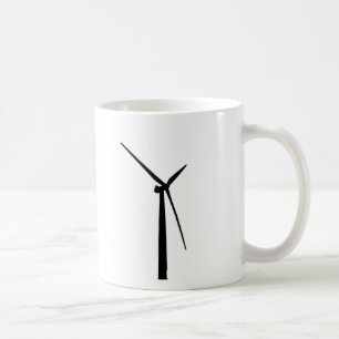 シンプルな風力の緑エネルギーシルエット コーヒーマグカップ