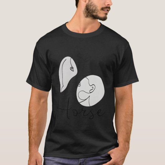 シンプルな馬好きママ レトロ Tシャツ (正面)